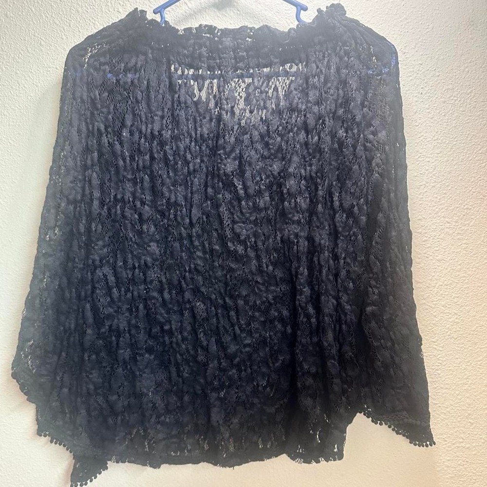 Abercrombie & Fitch Black Lace Blouse Size L